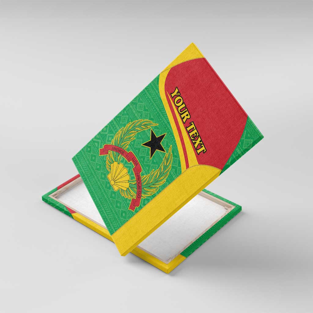 Personalised Afro Guinea Bissau Canvas Wall Art Coat Of Arms Mix African Pattern