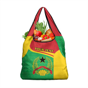 Personalised Afro Guinea Bissau Grocery Bag Coat Of Arms Mix African Pattern