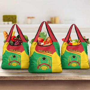 Personalised Afro Guinea Bissau Grocery Bag Coat Of Arms Mix African Pattern