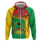 Personalised Afro Guinea Bissau Hoodie Coat Of Arms Mix African Pattern
