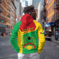 Personalised Afro Guinea Bissau Hoodie Coat Of Arms Mix African Pattern
