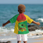 Personalised Afro Guinea Bissau Kid Hawaiian Shirt Coat Of Arms Mix African Pattern