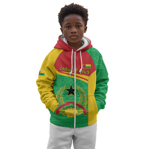 Personalised Afro Guinea Bissau Kid Hoodie Coat Of Arms Mix African Pattern