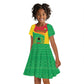 Personalised Afro Guinea Bissau Kid Short Sleeve Dress Coat Of Arms Mix African Pattern