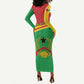 Personalised Afro Guinea Bissau Long Sleeve Bodycon Dress Coat Of Arms Mix African Pattern LT15