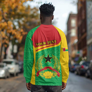 Personalised Afro Guinea Bissau Long Sleeve Shirt Coat Of Arms Mix African Pattern