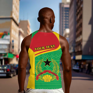Personalised Afro Guinea Bissau Men Tank Top Coat Of Arms Mix African Pattern