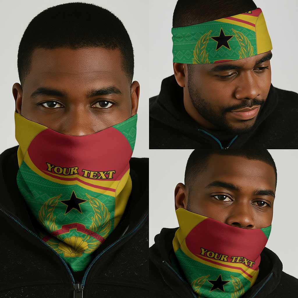 Personalised Afro Guinea Bissau Neck Gaiter Coat Of Arms Mix African Pattern LT15