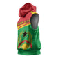 Personalised Afro Guinea Bissau Sleeveless Hoodie Coat Of Arms Mix African Pattern - African Pride