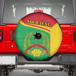 Personalised Afro Guinea Bissau Spare Tire Cover Coat Of Arms Mix African Pattern