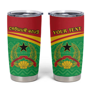 Personalised Afro Guinea Bissau Tumbler Cup Coat Of Arms Mix African Pattern