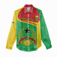 Personalised Afro Guinea Bissau Women Casual Shirt Coat Of Arms Mix African Pattern LT15