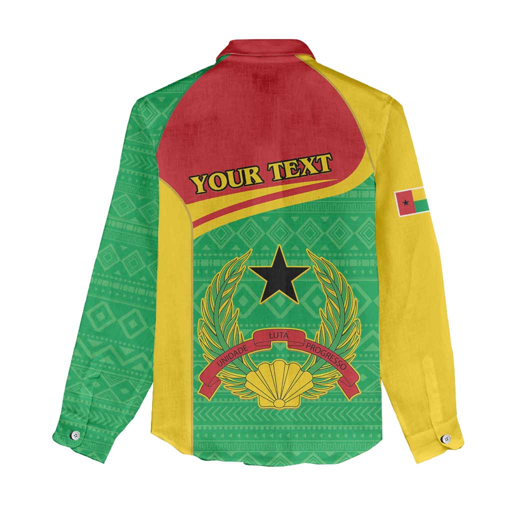 Personalised Afro Guinea Bissau Women Casual Shirt Coat Of Arms Mix African Pattern LT15