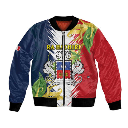 Afro Ra Hachiri 976 Bomber Jacket Coat Of Arms France Flag Style