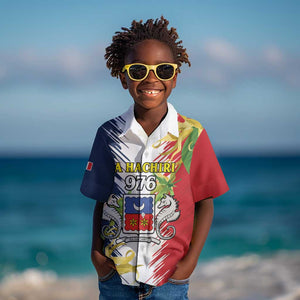 Afro Ra Hachiri 976 Kid Hawaiian Shirt Coat Of Arms France Flag Style