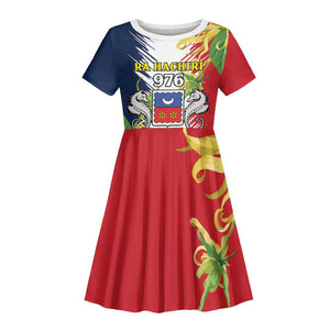 Afro Ra Hachiri 976 Kid Short Sleeve Dress Coat Of Arms France Flag Style
