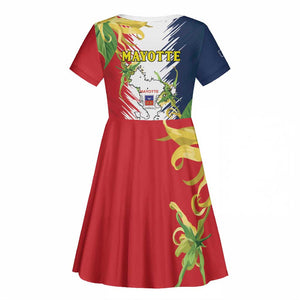 Afro Ra Hachiri 976 Kid Short Sleeve Dress Coat Of Arms France Flag Style