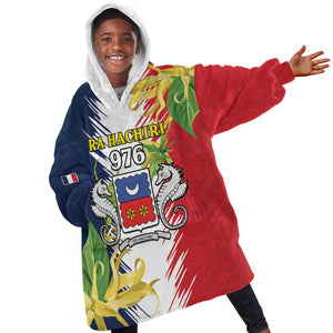 Afro Ra Hachiri 976 Kid Wearable Blanket Hoodie Coat Of Arms France Flag Style