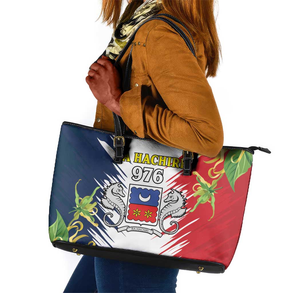 Afro Ra Hachiri 976 Leather Tote Bag Coat Of Arms France Flag Style