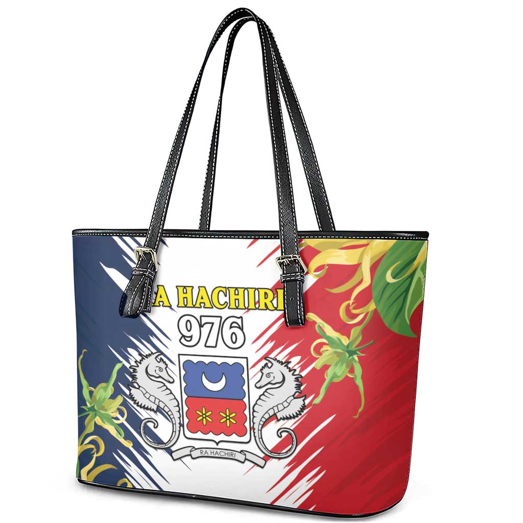 Afro Ra Hachiri 976 Leather Tote Bag Coat Of Arms France Flag Style