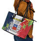 Afro Ra Hachiri 976 Leather Tote Bag Coat Of Arms France Flag Style