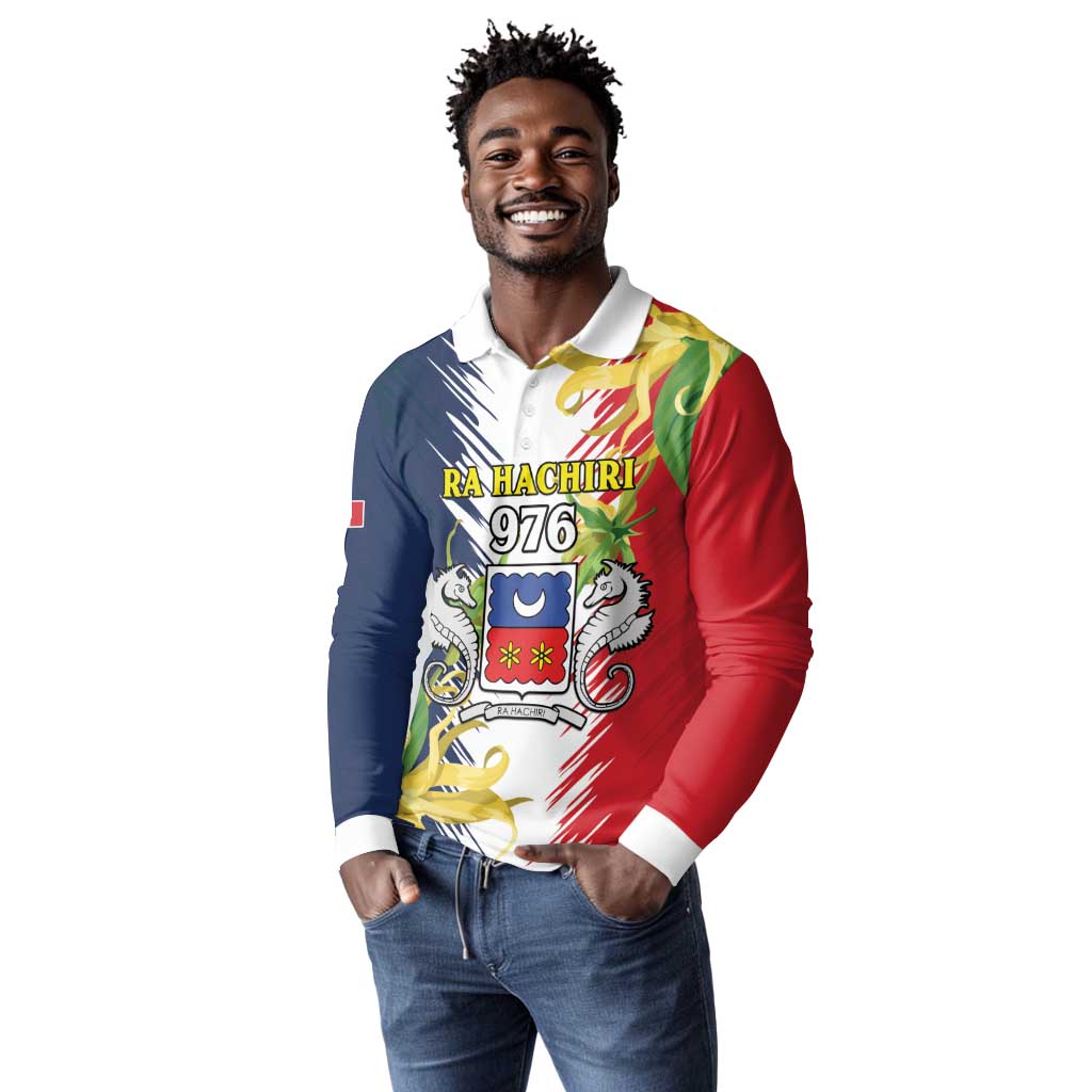 Afro Ra Hachiri 976 Long Sleeve Polo Shirt Coat Of Arms France Flag Style