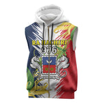 Afro Ra Hachiri 976 Sleeveless Zip Hoodie Coat Of Arms France Flag Style - African Pride