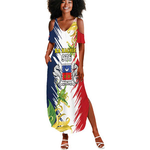 Afro Ra Hachiri 976 Summer Maxi Dress Coat Of Arms France Flag Style