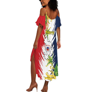 Afro Ra Hachiri 976 Summer Maxi Dress Coat Of Arms France Flag Style