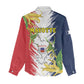 Afro Ra Hachiri 976 Women Casual Shirt Coat Of Arms France Flag Style