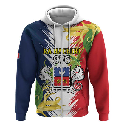 Afro Ra Hachiri 976 Zip Hoodie Coat Of Arms France Flag Style