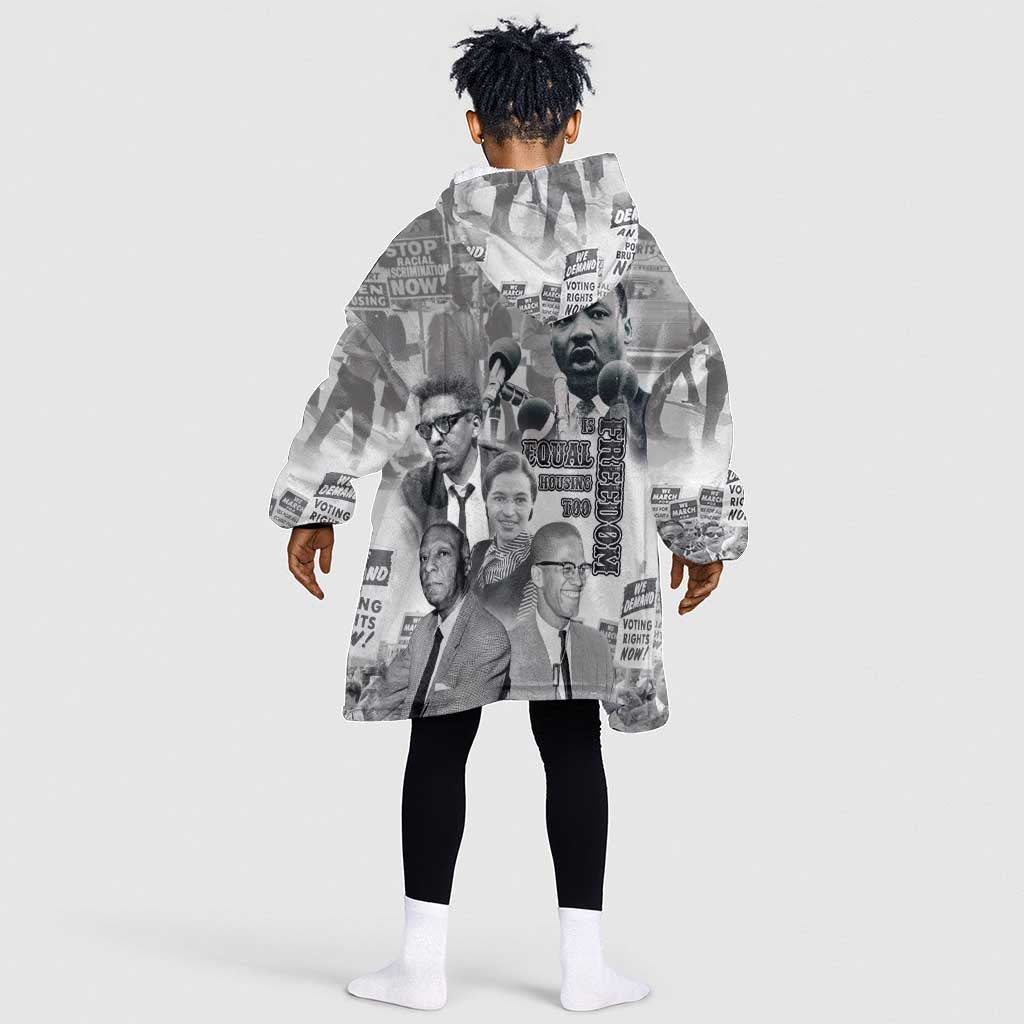 African-American History Month Kid Wearable Blanket Hoodie Civil Rights Leaders