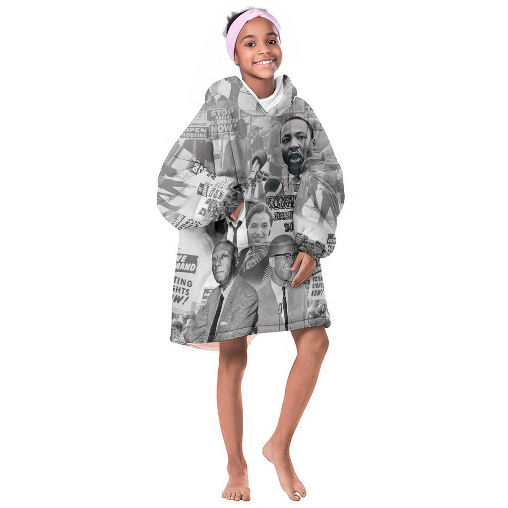 African-American History Month Kid Wearable Blanket Hoodie Civil Rights Leaders