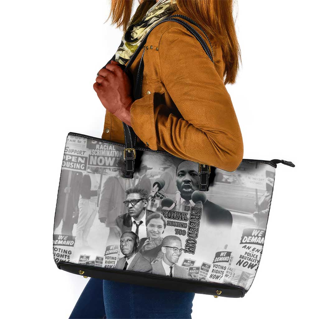 African-American History Month Leather Tote Bag Civil Rights Leaders