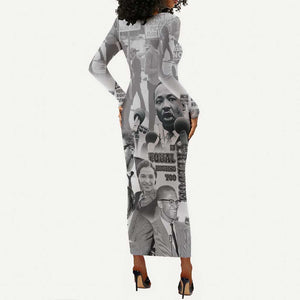 African-American History Month Long Sleeve Bodycon Dress Civil Rights Leaders LT15