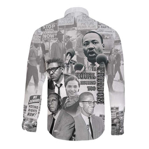 African-American History Month Long Sleeve Button Shirt Civil Rights Leaders