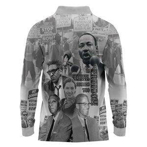 African-American History Month Long Sleeve Polo Shirt Civil Rights Leaders