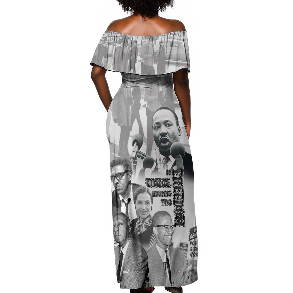 African-American History Month Off Shoulder Maxi Dress Civil Rights Leaders