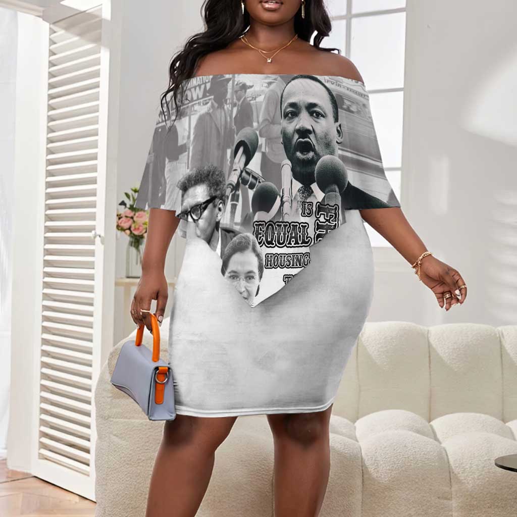 African-American History Month Off Shoulder Short Dress Civil Rights Leaders