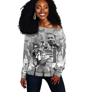 African-American History Month Off Shoulder Sweater Civil Rights Leaders