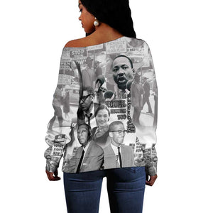 African-American History Month Off Shoulder Sweater Civil Rights Leaders
