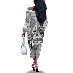 African-American History Month Off The Shoulder Long Sleeve Dress Civil Rights Leaders