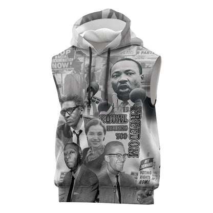 African-American History Month Sleeveless Hoodie Civil Rights Leaders - African Pride
