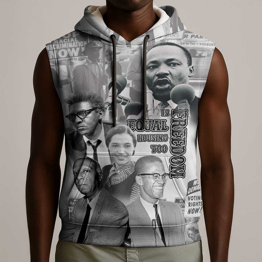 African-American History Month Sleeveless Hoodie Civil Rights Leaders - African Pride