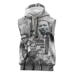 African-American History Month Sleeveless Zip Hoodie Civil Rights Leaders - African Pride