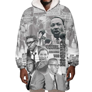 African-American History Month Wearable Blanket Hoodie Civil Rights Leaders