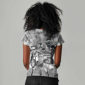 African-American History Month Women V-Neck T-Shirt Civil Rights Leaders