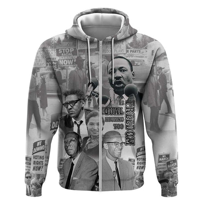 African-American History Month Zip Hoodie Civil Rights Leaders