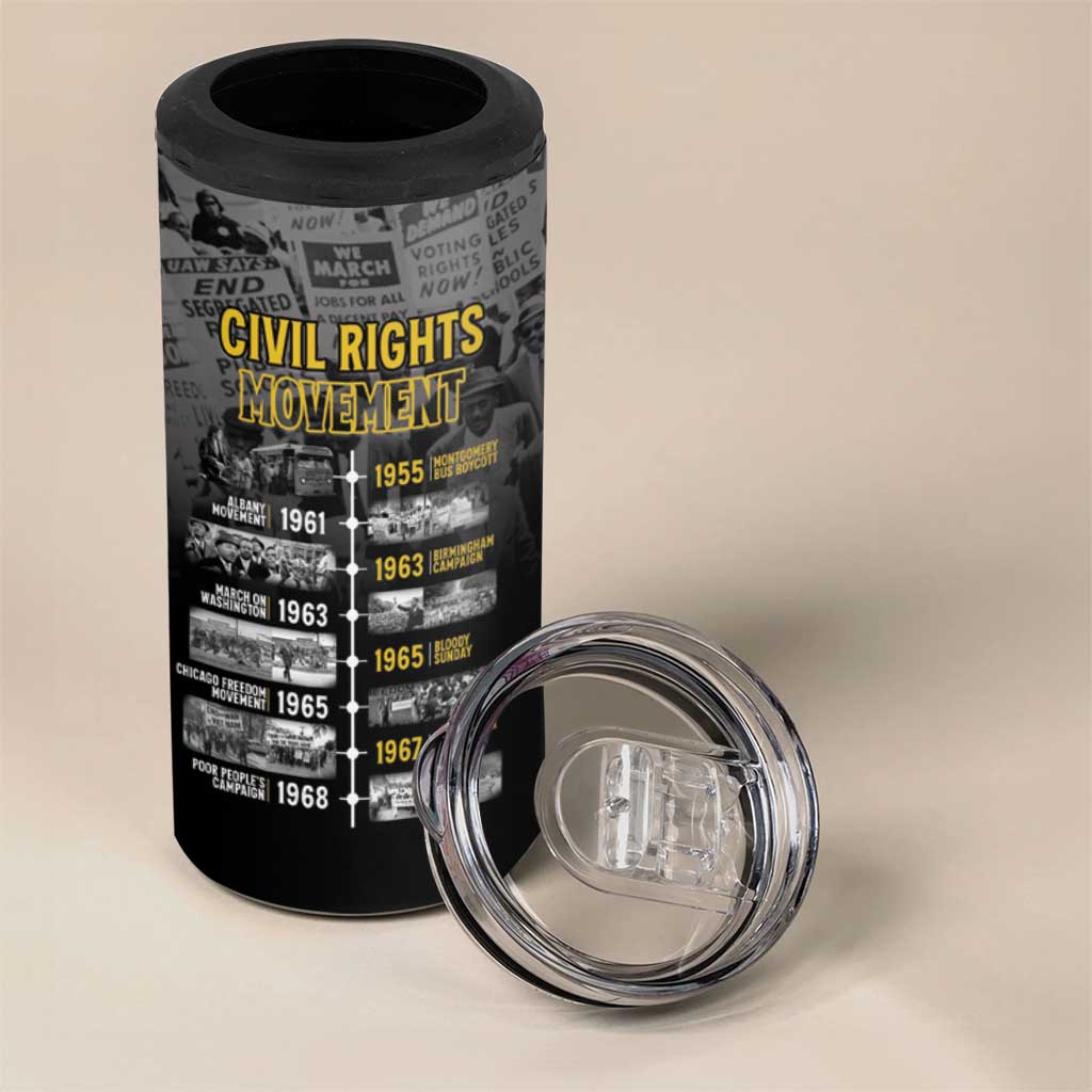African-American History Month 4 in 1 Can Cooler Tumbler Civil Rights Movement