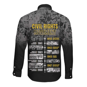 African-American History Month Long Sleeve Button Shirt Civil Rights Movement
